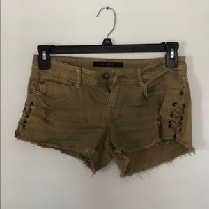 Olive Green Jean Shorts